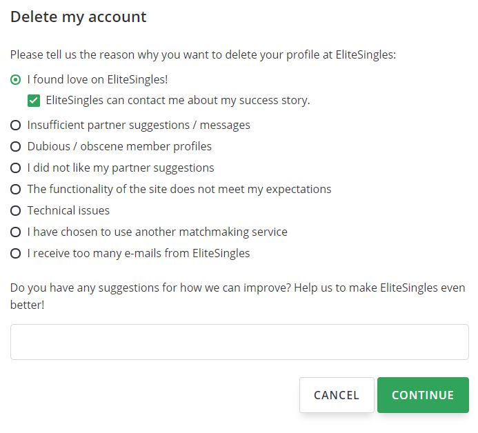 delete account elite single 3