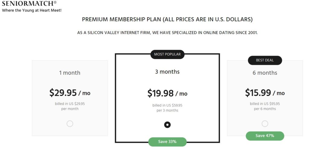 senior match plan cost